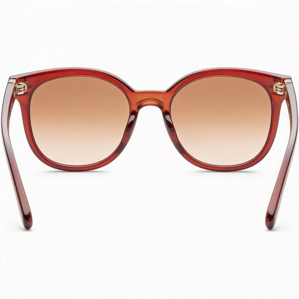 Ferragamo SF833S Round Sunglasses Women — side view, Non-Polarized Brown lens