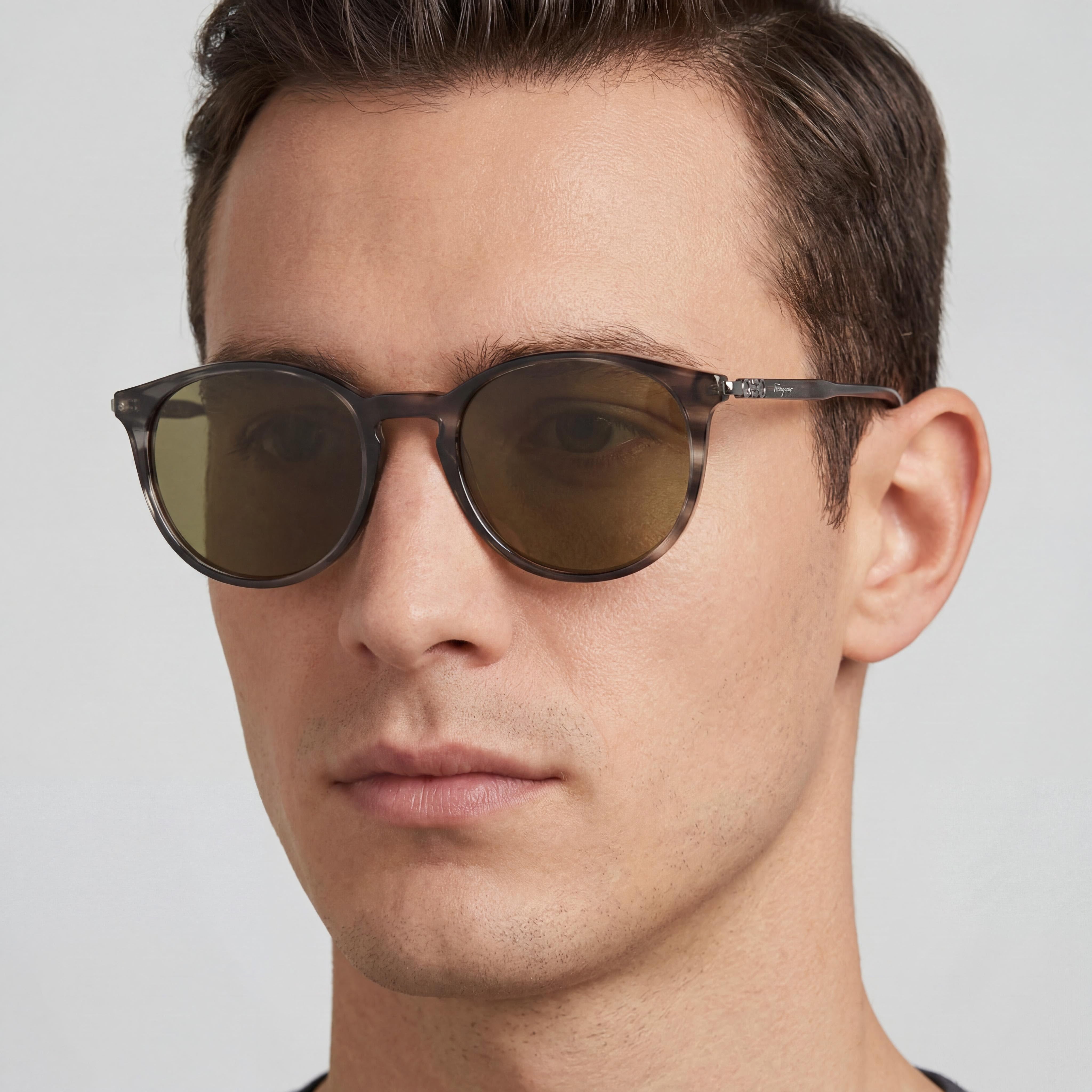 Ferragamo Sf911sm Grey Brown Round Sunglasses Unisex, 51mm, Photo 4