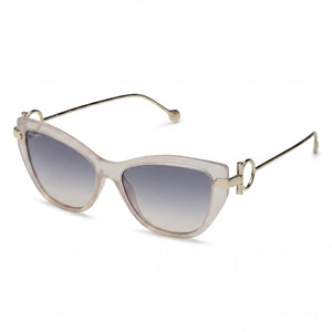 Ferragamo SF928S Gray Cat Eye Sunglasses for Women, Blue Gradient lens