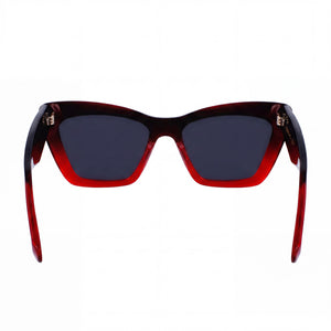 Ferragamo Sf929sn Rectangle Sunglasses Women — side view, Non-Polarized Transparent Dark Red Gradient lens