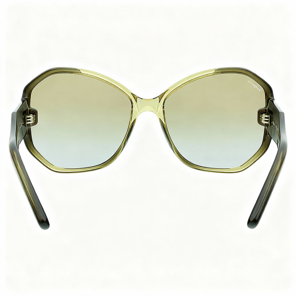 Ferragamo SF942S Oval Sunglasses Women — side view, Gradient Brown lens