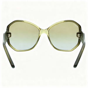 Ferragamo SF942S Oval Sunglasses Women — side view, Gradient Brown lens
