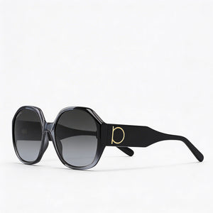 Ferragamo Sf943s 007 Oval Sunglasses Unisex — side view, Non-Polarized Gray lens