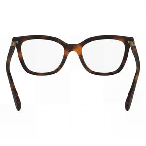 Ferragamo Cat Eye Eyeglasses Unisex — side view, Tortoise Injected Acetate temples