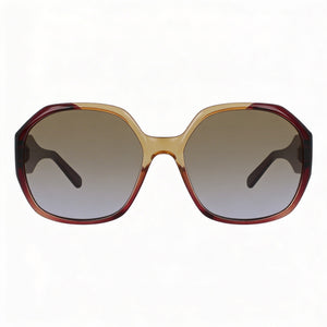 Ferragamo Oval Sunglasses for Women — front view, Plastic frame