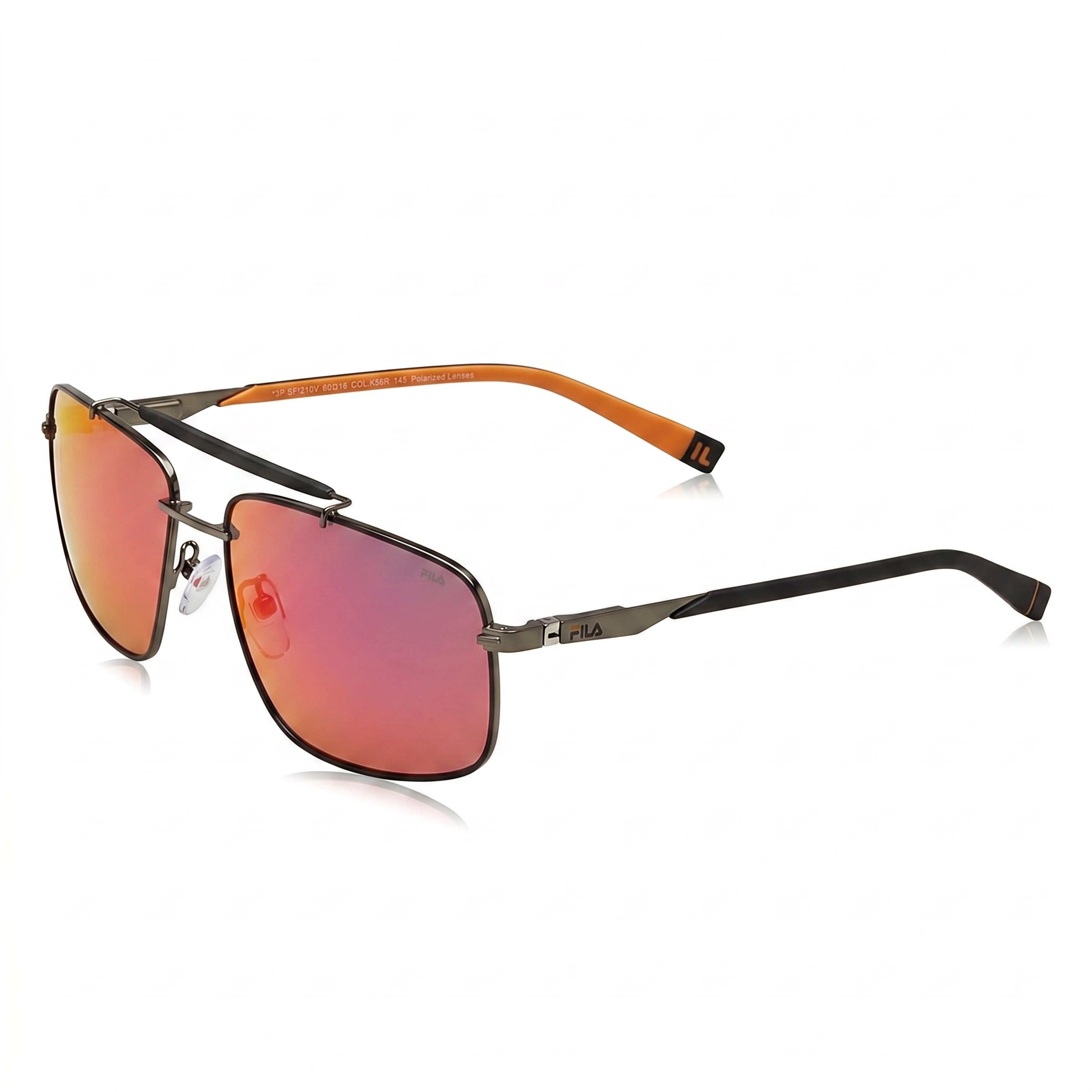 Fila Gunmetal Aviator Metal Sunglasses for Men, 60mm, Photo 1