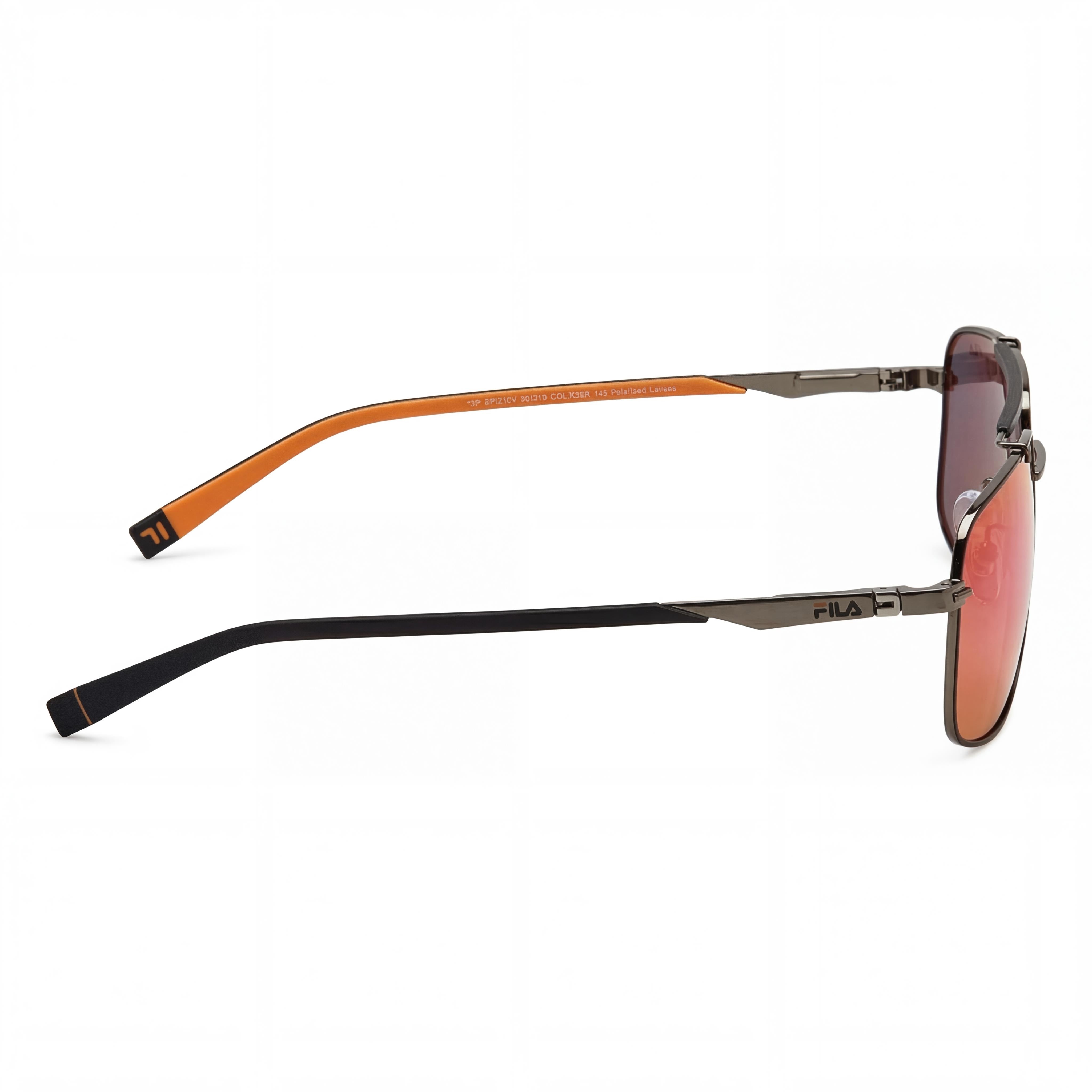 Fila Gunmetal Aviator Metal Sunglasses for Men, 60mm, Photo 3