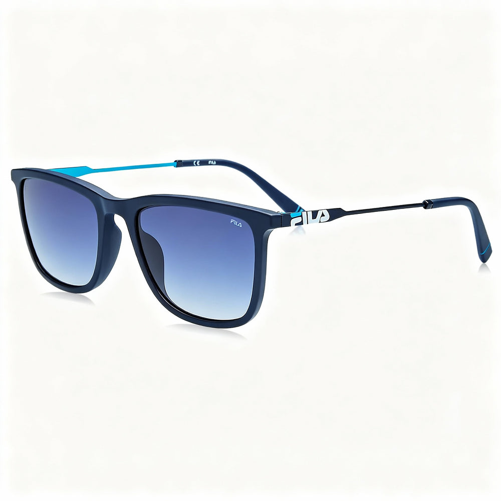 Fila Rectangle Sunglasses Men — side view, Blue lens
