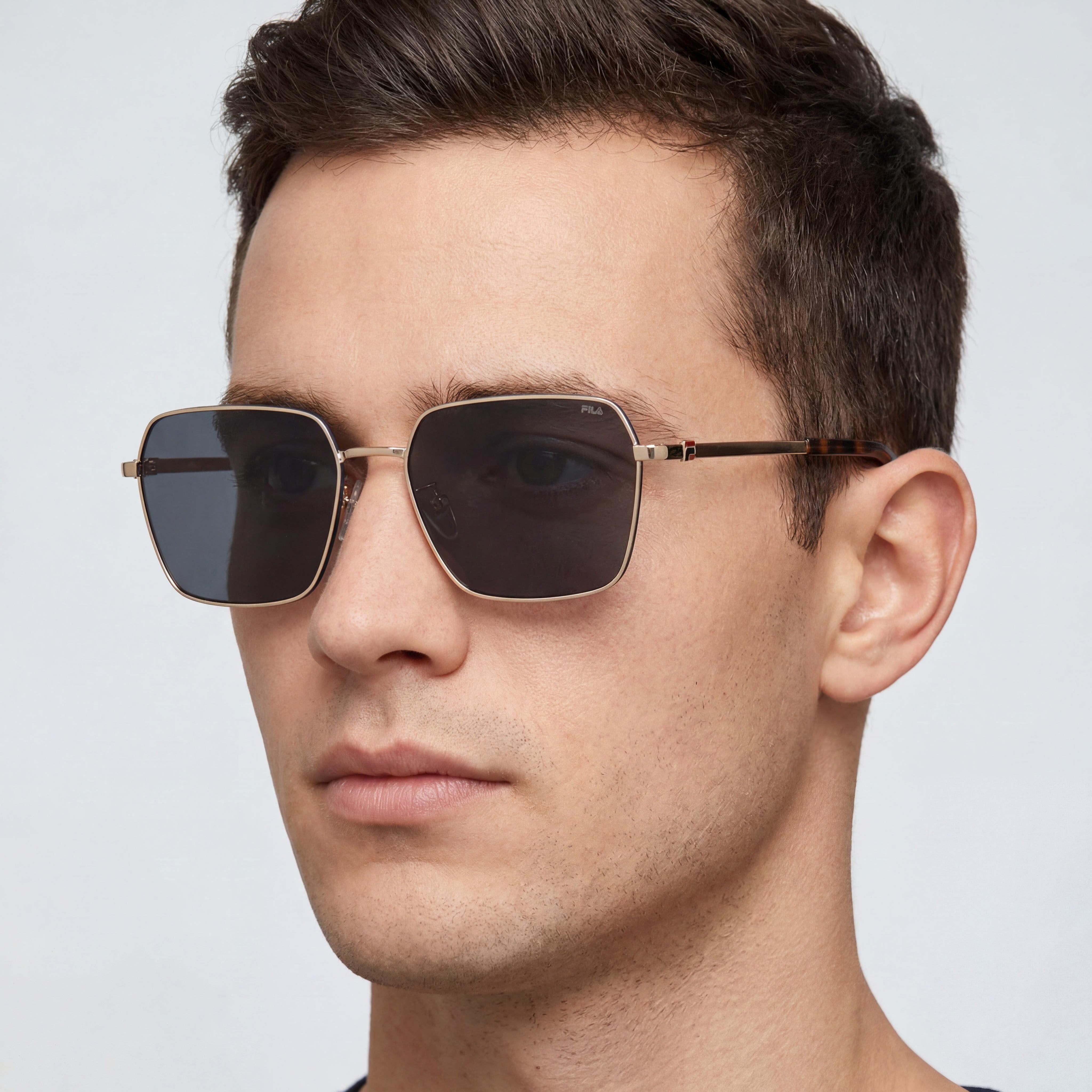 Gafas de sol rectangulares Fila Casual Rose Gold para hombre, 56 mm, Photo 4