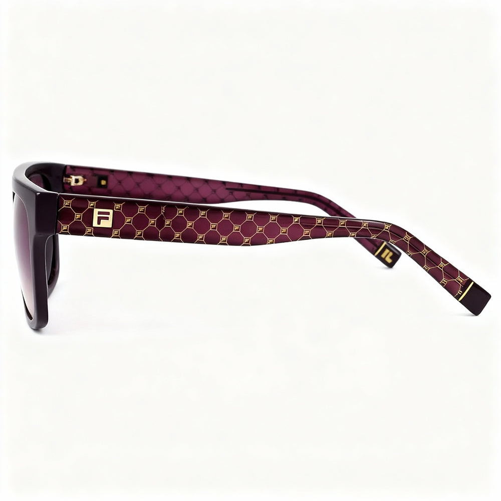 Fila SFI098 Rectangle Sunglasses Men — side view, Non-Polarized Brown lens