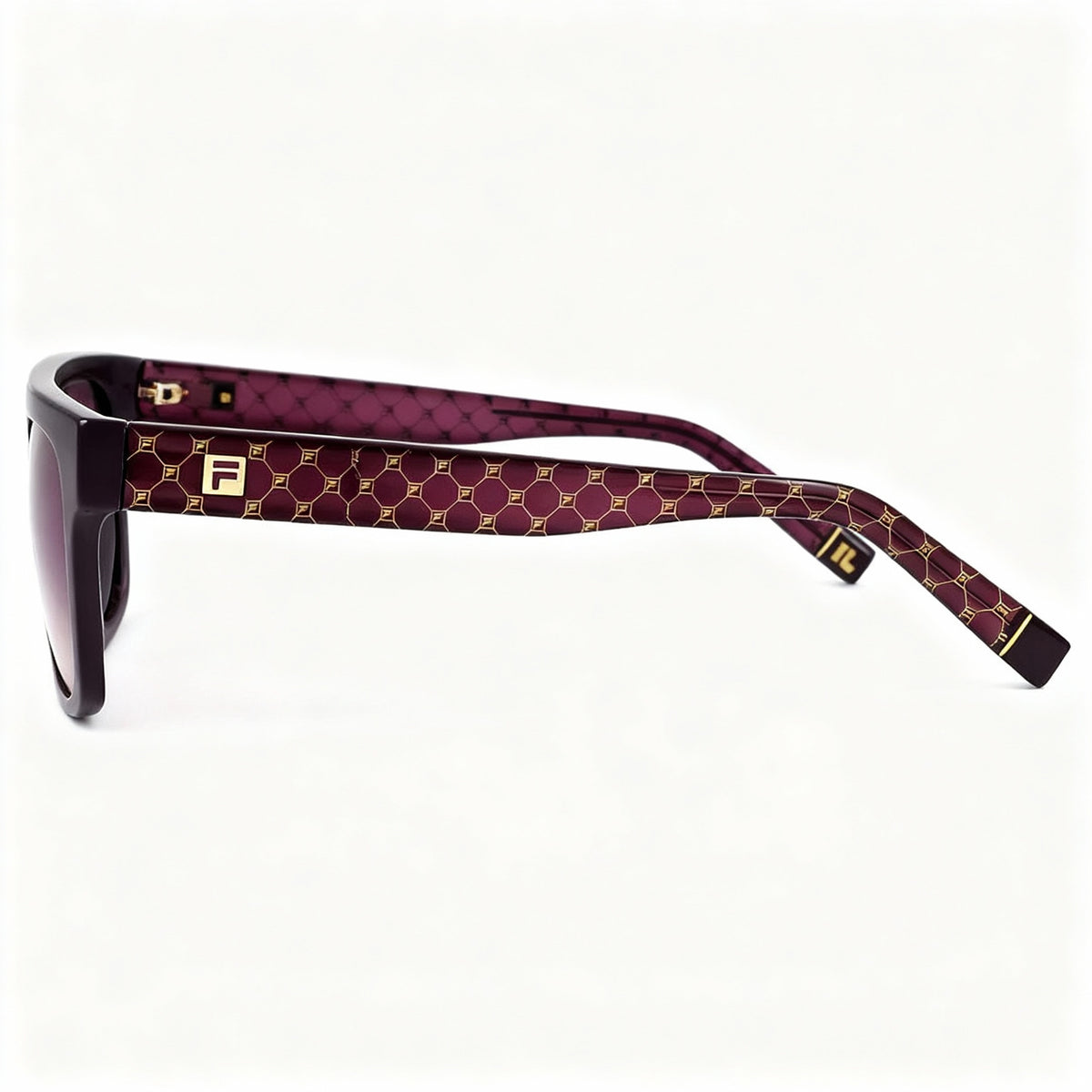 Fila SFI098 Shiny Full Plum Rectangle Sunglasses for Men, 53mm, Photo 3
