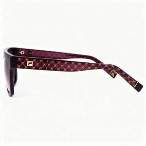 Fila SFI098 Rectangle Sunglasses Men — side view, Non-Polarized Brown lens