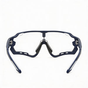 Fila SFI112 Shield Eyeglasses Men — side view, Blue Plastic temples