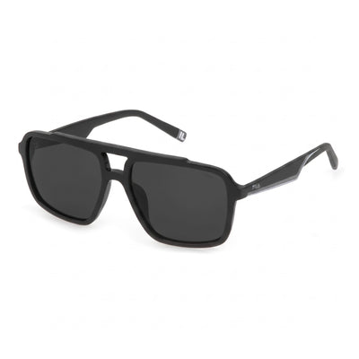 Fila SFI460 Black Aviator Sunglasses Unisex, Black lens