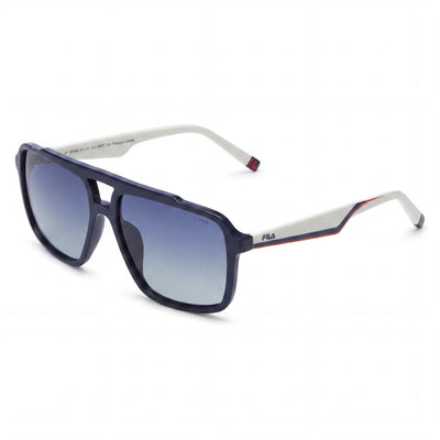 Fila SFI460 Blue Rectangle Sunglasses for Men, Blue lens