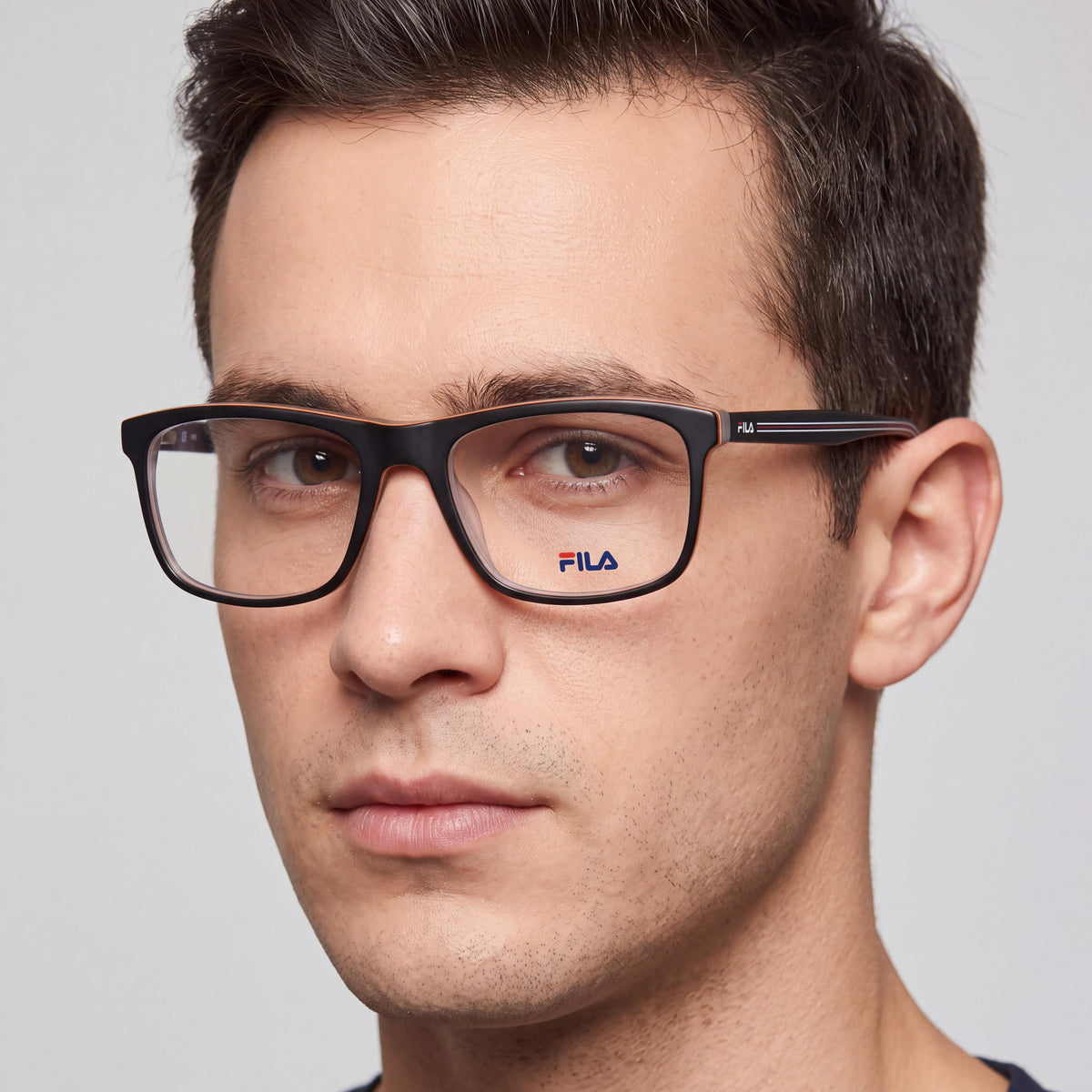 Fila Vf9400 Matt Red with Black Top Rectangle Eyeglasses for Men, 55mm, Photo 3