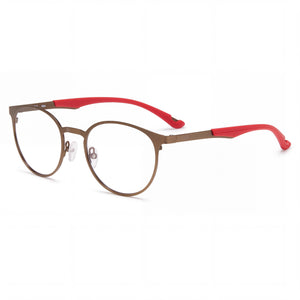 Fila VF9919-0627 Brown Round Eyeglasses for Men, Cellulose Acetate frame