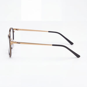 Fila Vf9971 Round Eyeglasses Men — side view, Black Metal/Plastic temples