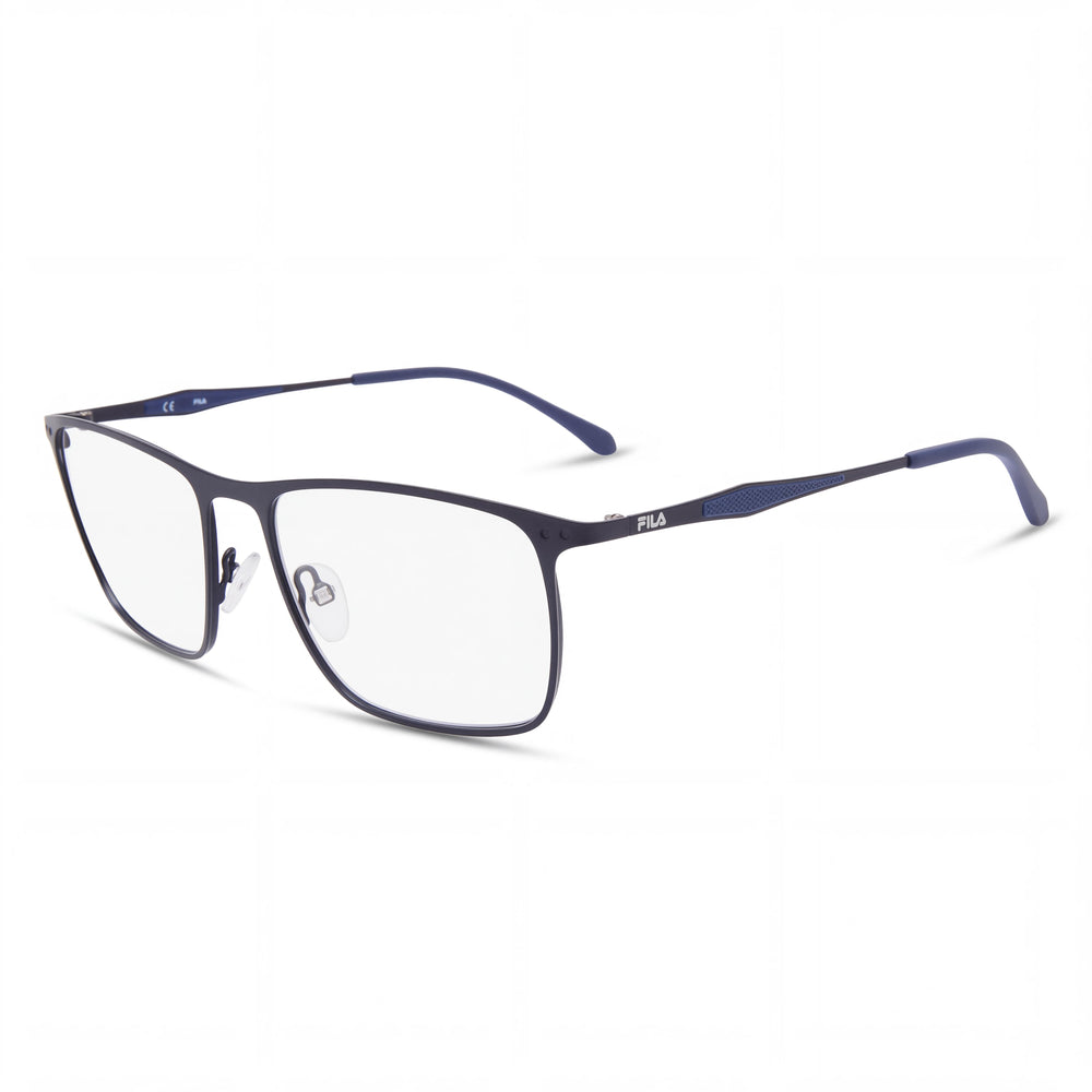 Fila Vf9986 Blue Rectangle Eyeglasses for Men, Metal frame