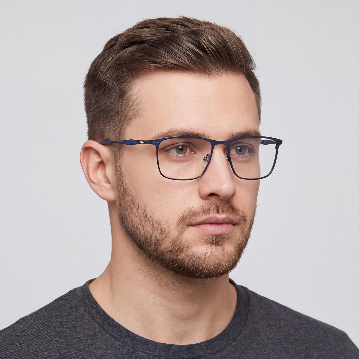 Gafas Fila Vf9986 para hombre con montura completa de metal polarizadas, azul marino con purpurina floral, 54 mm, Photo 4