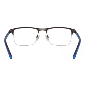Fila VFI030 Rectangle Eyeglasses Unisex — side view, Silver Metal temples