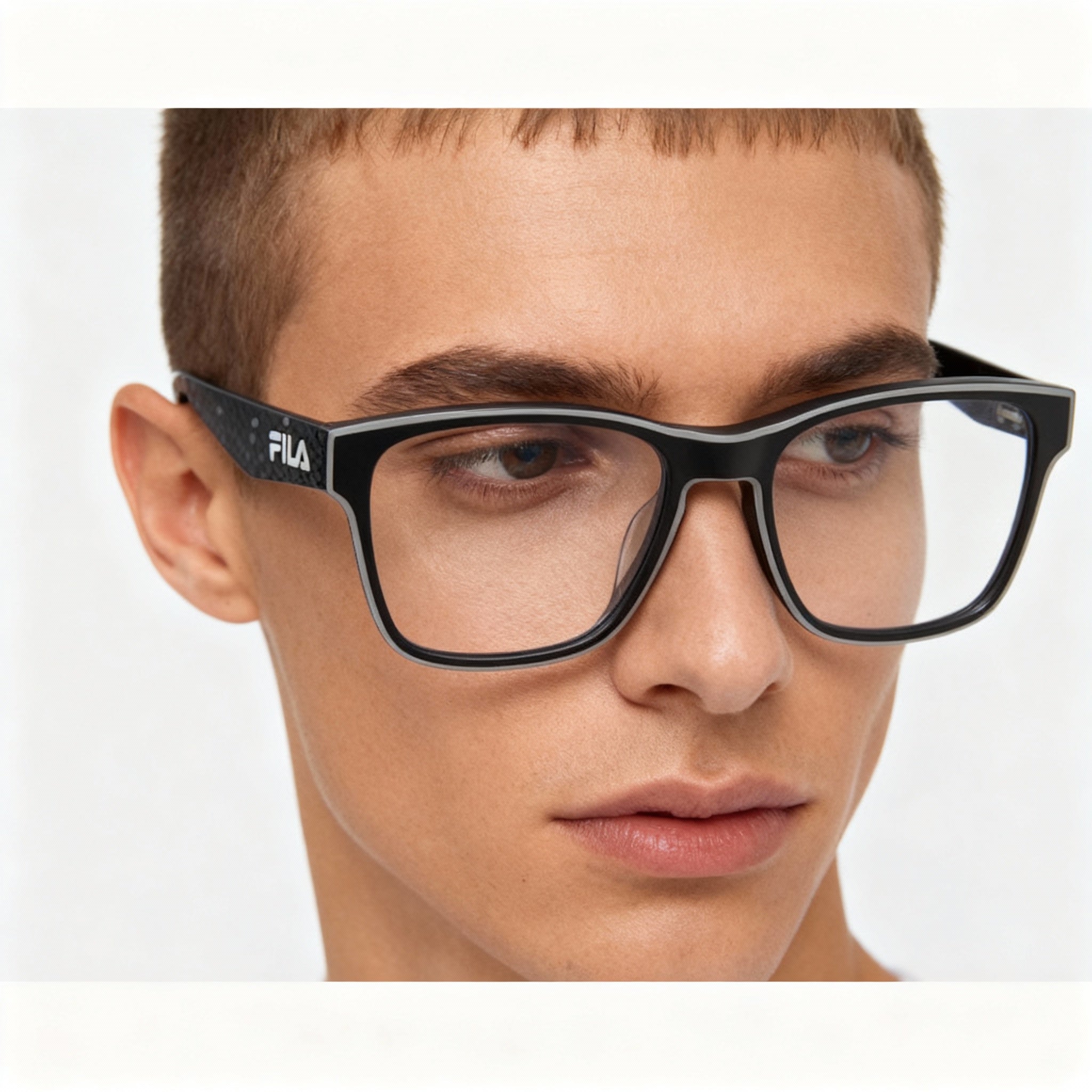 Gafas Unisex Fila VFI115 Cuadradas Negras, Acetato 54mm, Photo 4