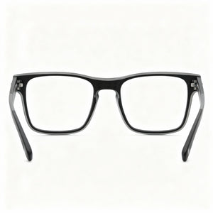 Fila VFI115 Square Eyeglasses Unisex — side view, Black Acetate temples