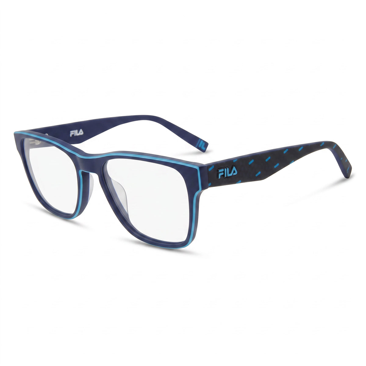 Fila VFI115 Blue Rectangle Eyeglasses for Men, Acetate 54mm, Photo 1