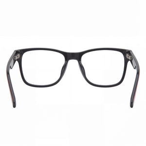 Fila VFI115V Rectangle Eyeglasses Unisex — side view, Black Acetate and Metal temples