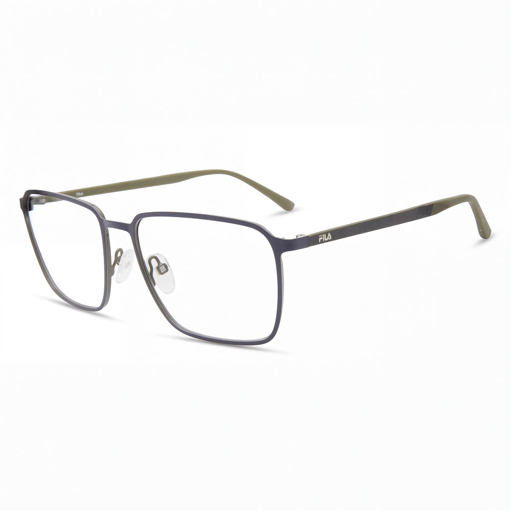 Fila Vfi204 Navy Rectangle Eyeglasses for Men, Metal frame