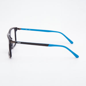 Fila Vfi205 Rectangle Eyeglasses Unisex — side view, Black Acetate + metal temples