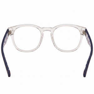 Fila VFI211 Square Eyeglasses Women — side view, Transparent Acetate temples