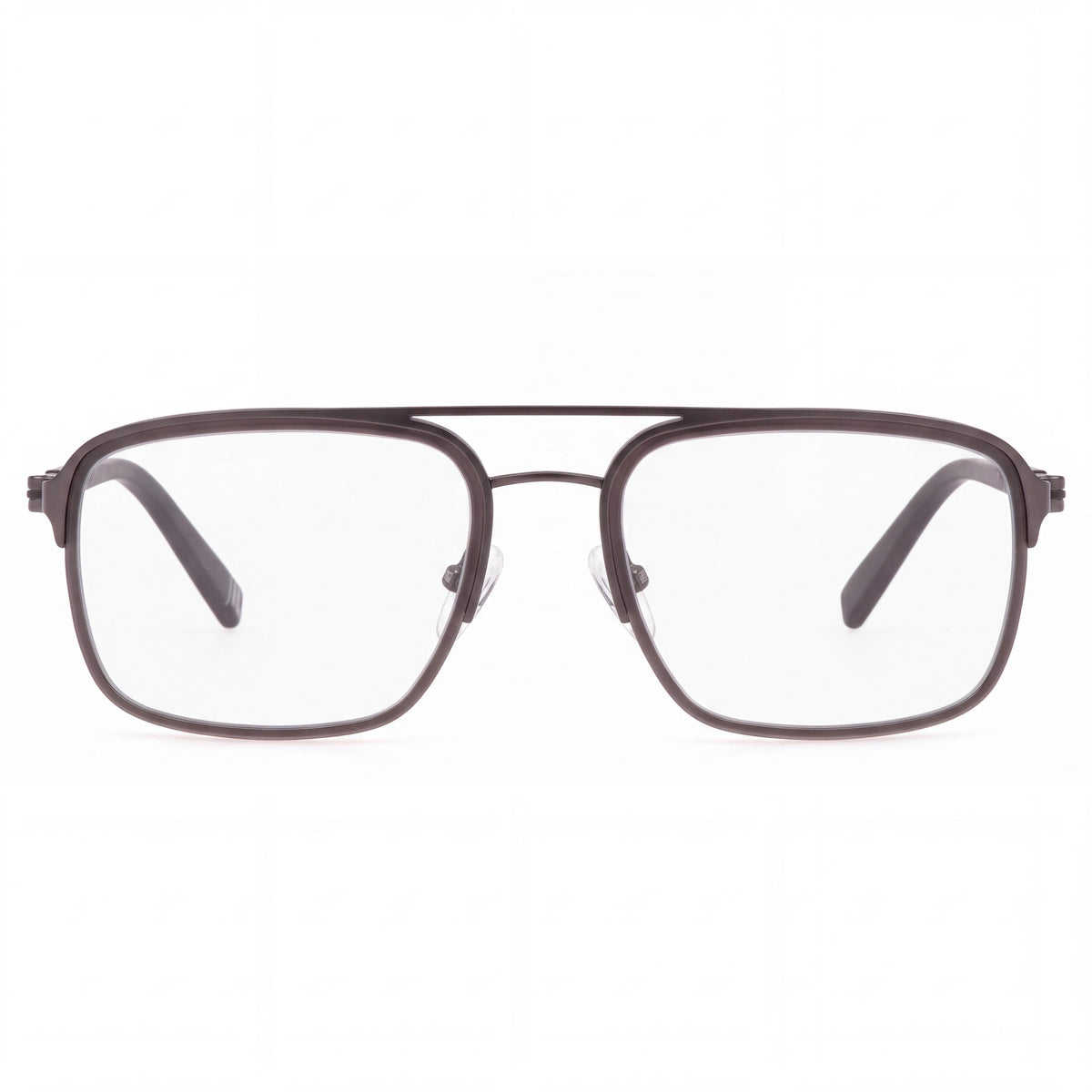 Gafas de hombre Fila VFI442 Vintage de acero inoxidable en color gris plomo mate 53-19-145 con lentes de demostración transparentes, listas para graduar, Photo 2