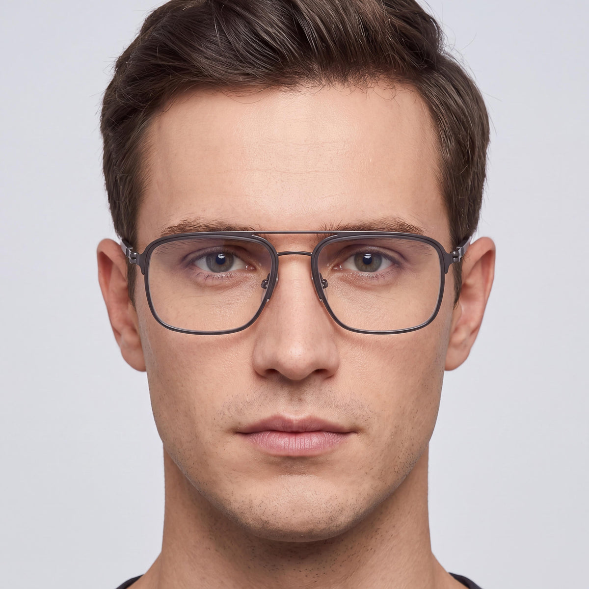 Gafas de hombre Fila VFI442 Vintage de acero inoxidable en color gris plomo mate 53-19-145 con lentes de demostración transparentes, listas para graduar, Photo 4