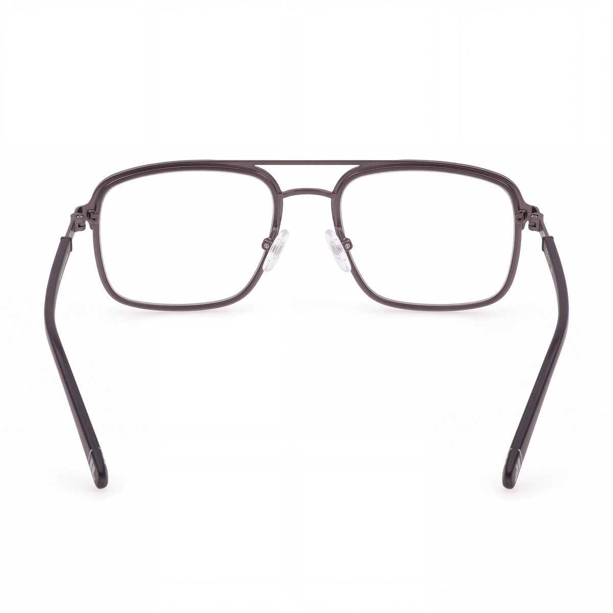 Gafas de hombre Fila VFI442 Vintage de acero inoxidable en color gris plomo mate 53-19-145 con lentes de demostración transparentes, listas para graduar, Photo 3
