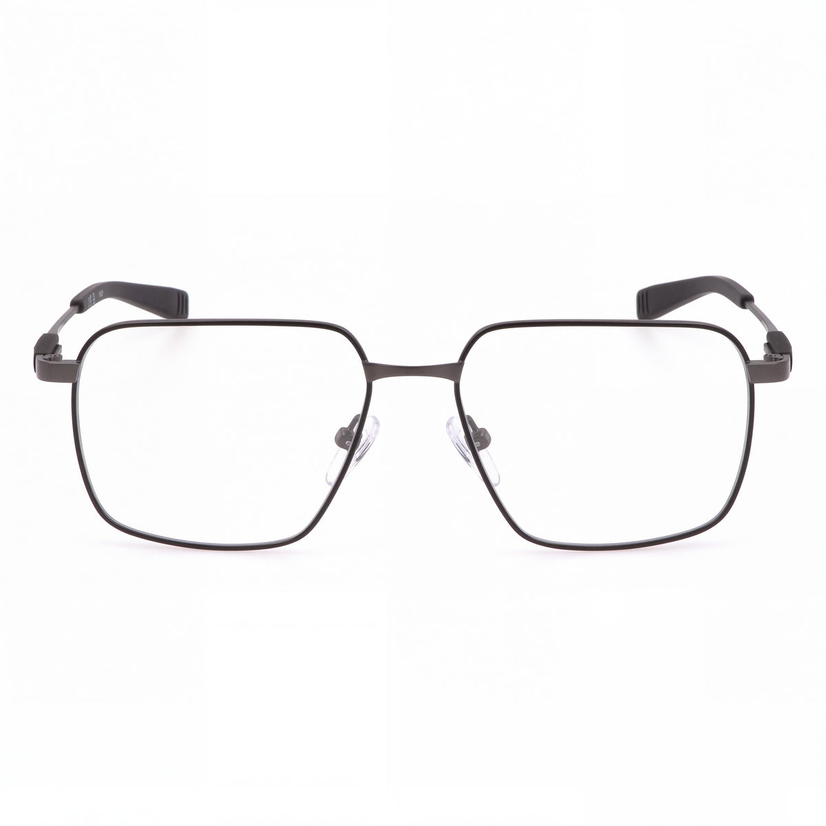 Gafas Fila VFI534 para hombre, montura de acero inoxidable en negro semimate con detalles en color plomo brillante, 56-16-145, Photo 2