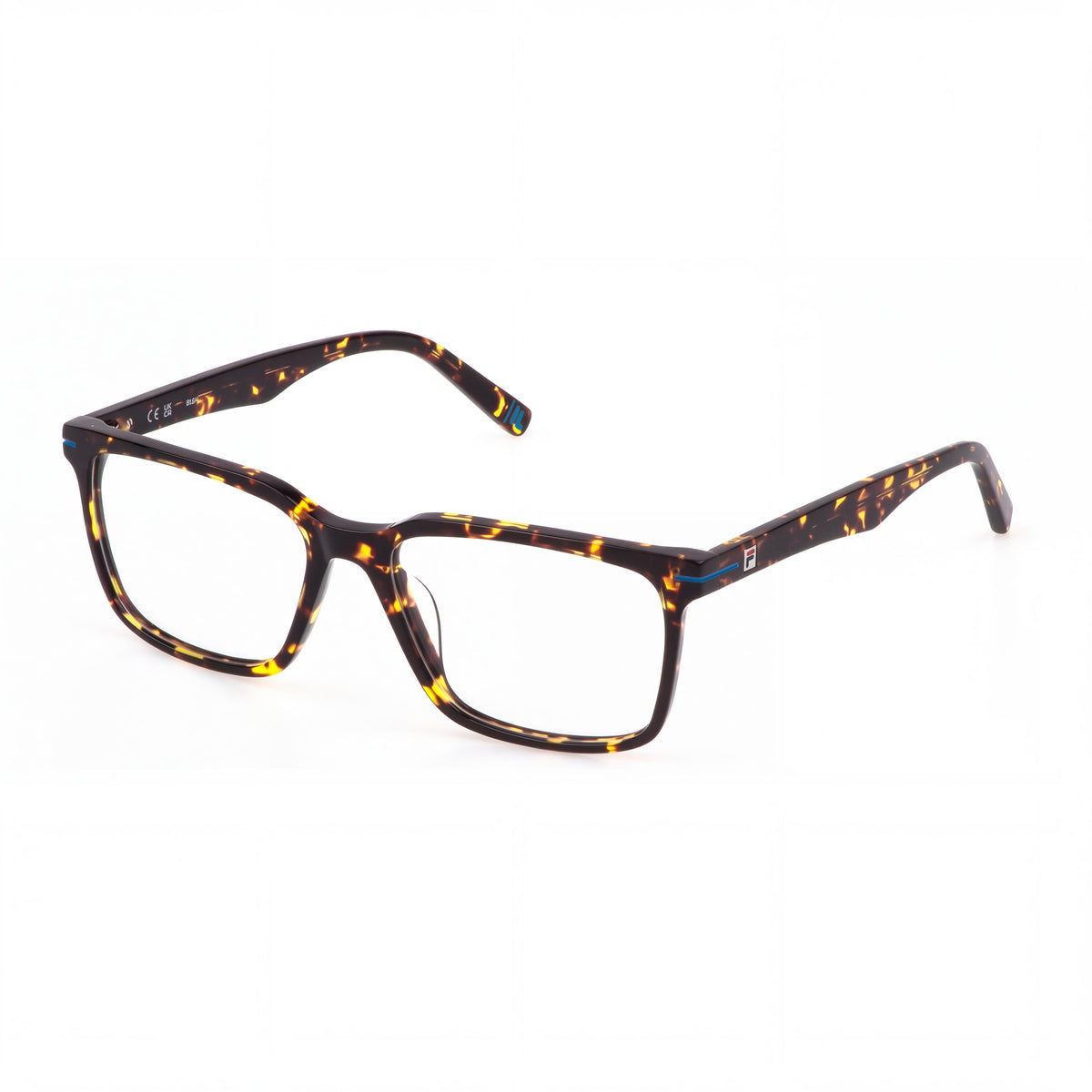 Montura de gafas para hombre Fila Vfi872, color habana moteado amarillo brillante, lente 56 mm, puente 17 mm, varilla 145 mm, Photo 1