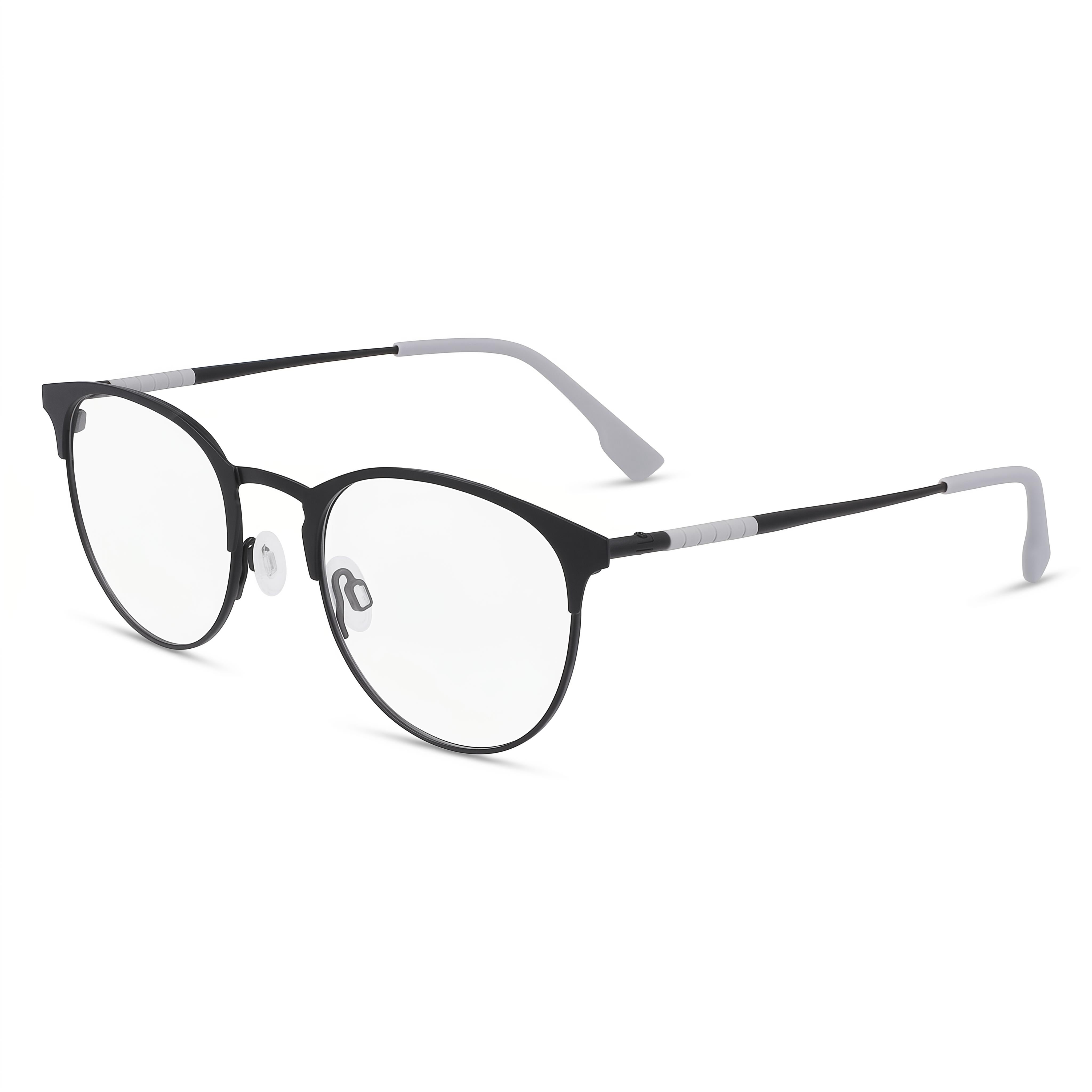 Flexon 606 Matte Black Rectangle Eyeglasses for Men, Metal 54mm, Photo 1