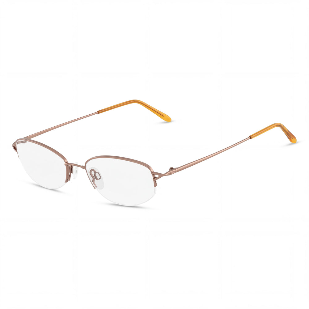 Flexon 635 4723 Gold Oval Eyeglasses Unisex, Metal frame