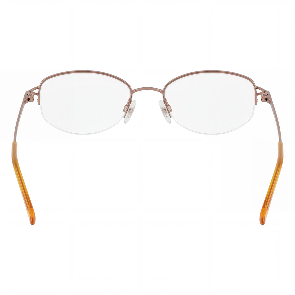 Flexon 635 4723 Oval Eyeglasses Unisex — side view, Gold Metal temples
