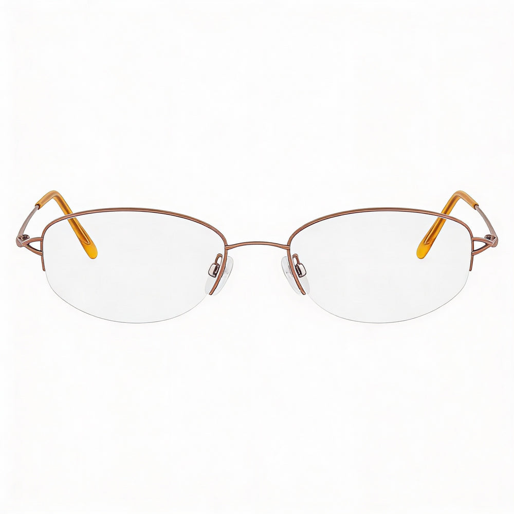 Flexon 635 Rectangle Eyeglasses Unisex — front view, Metal