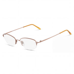 Flexon 635 Gold Rectangle Eyeglasses Unisex, Metal frame