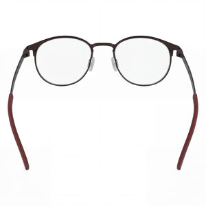 Flexon B2000 Round Eyeglasses Unisex — side view, Graphite Black Metal temples