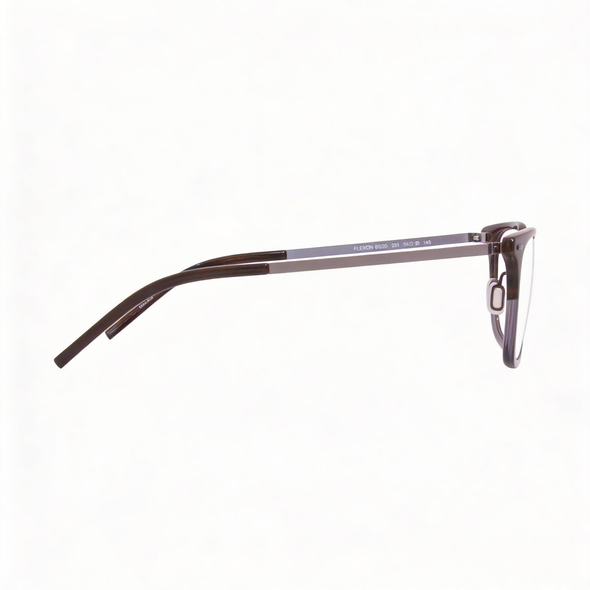 Flexon B2020 Brown Square Eyeglasses Unisex, 55mm, Photo 3