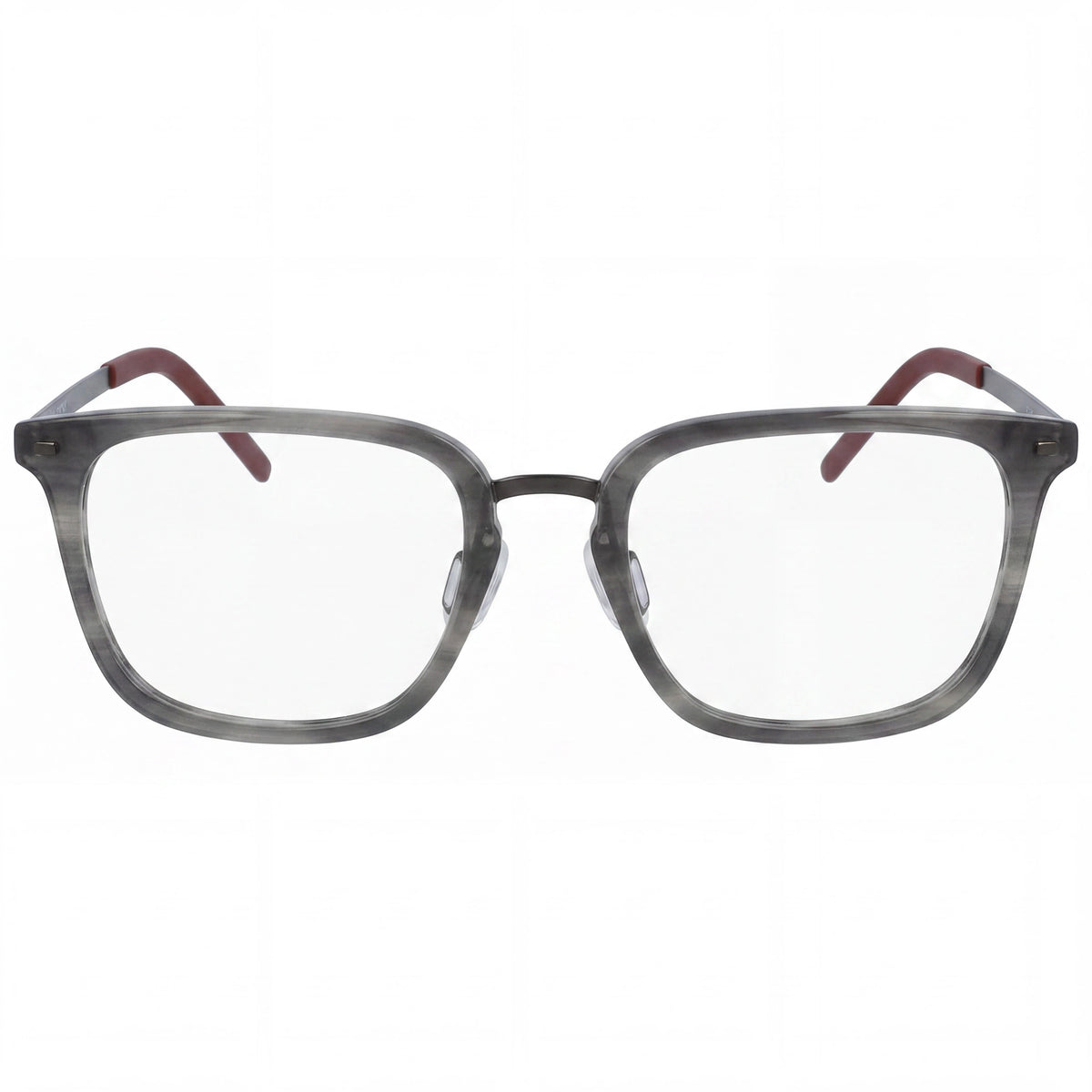 Flexon B2020 Grey Horn Rectangle Eyeglasses Unisex, Metal 55mm, Photo 2