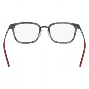 Flexon B2020 Rectangle Eyeglasses Unisex — side view, Gray Metal temples