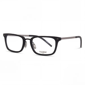 Flexon B2021 Black Rectangle Eyeglasses for Unisex, Metal frame