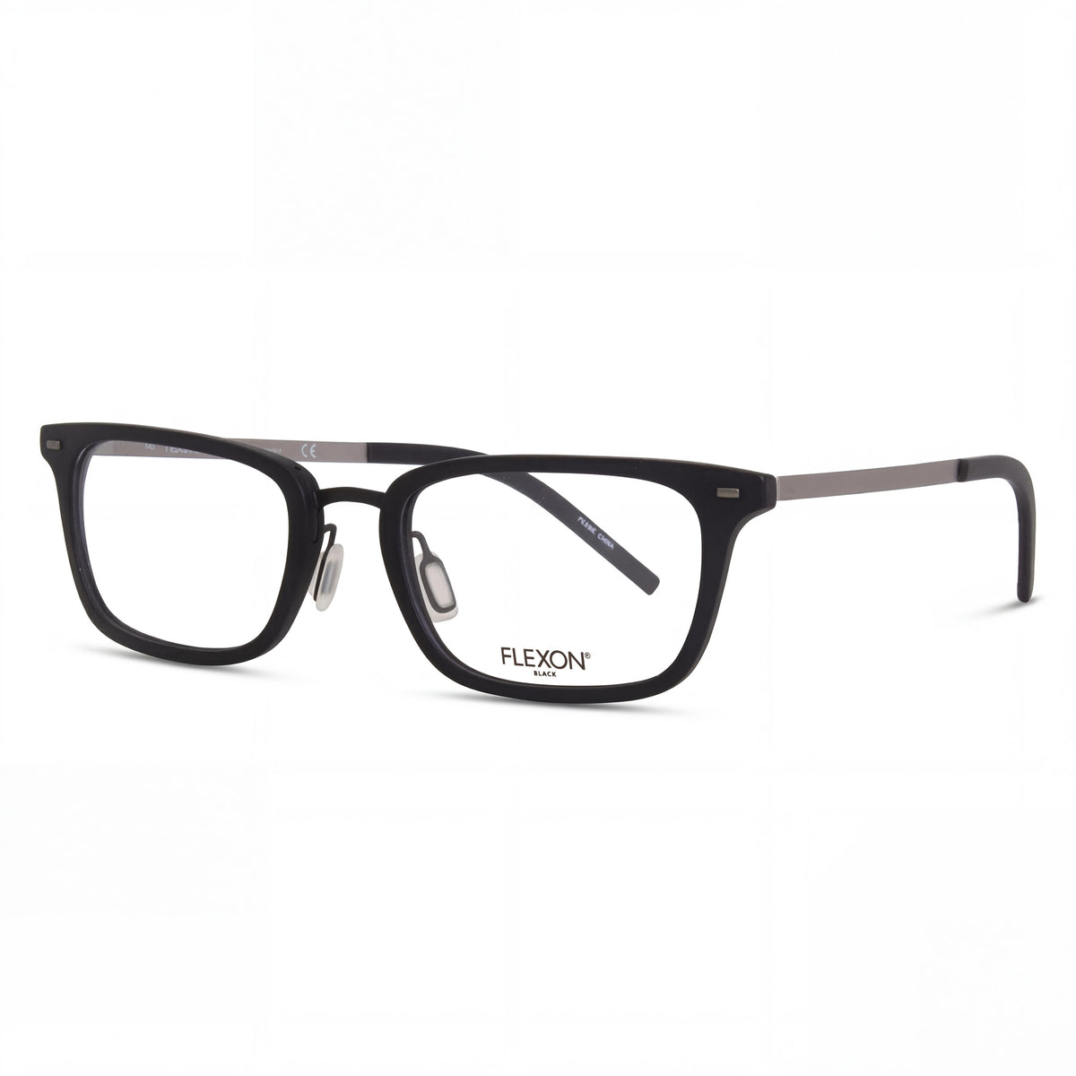 Flexon B2021 Black Rectangle Eyeglasses Unisex, 54mm, Photo 1