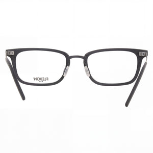 Flexon B2021 Rectangle Eyeglasses Unisex — side view, Black Metal temples