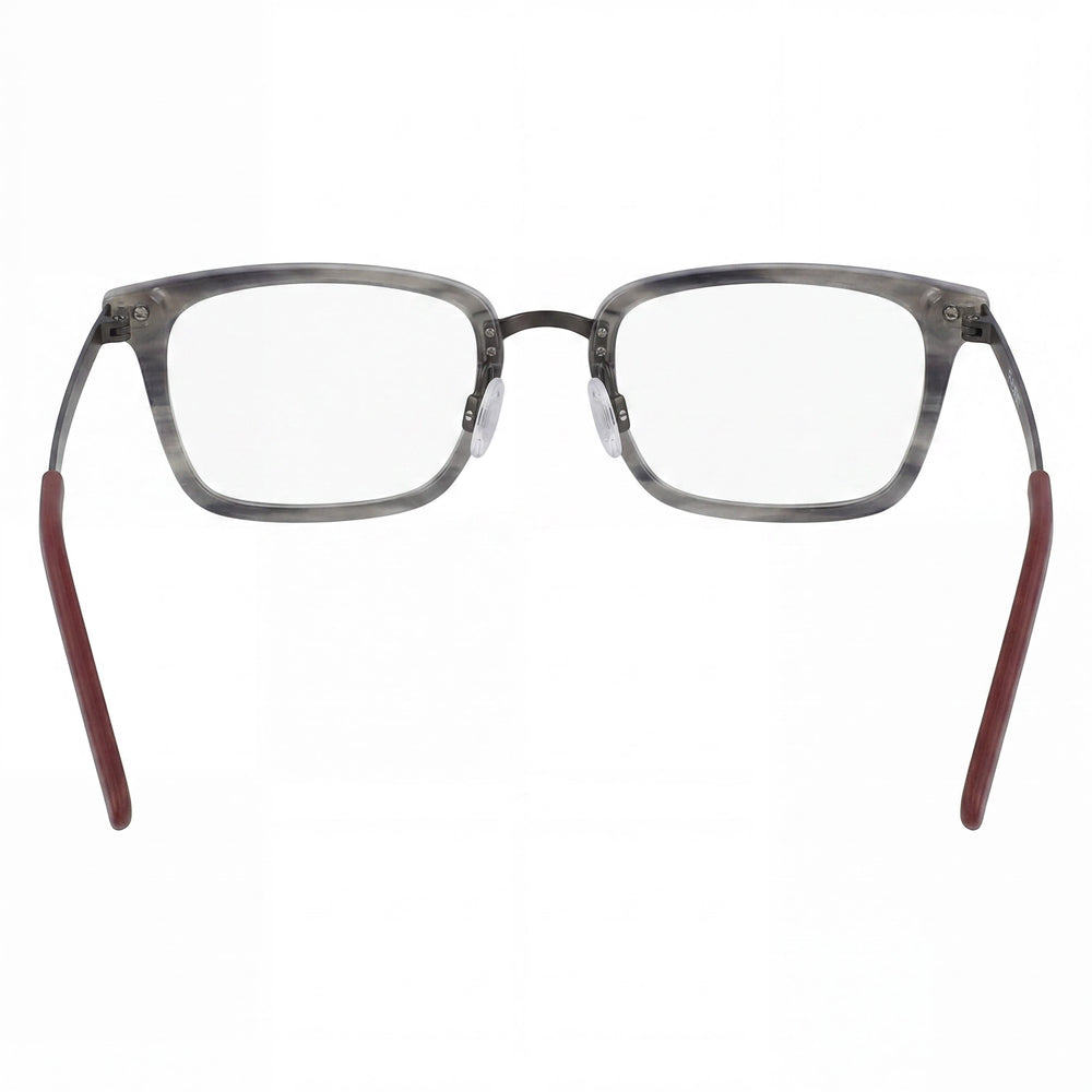 Flexon B2021 Rectangle Eyeglasses Unisex — side view, Gray Metal temples